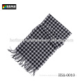 Pure Mongolian Cashmere Scarf, White And Black Latticed Scarf